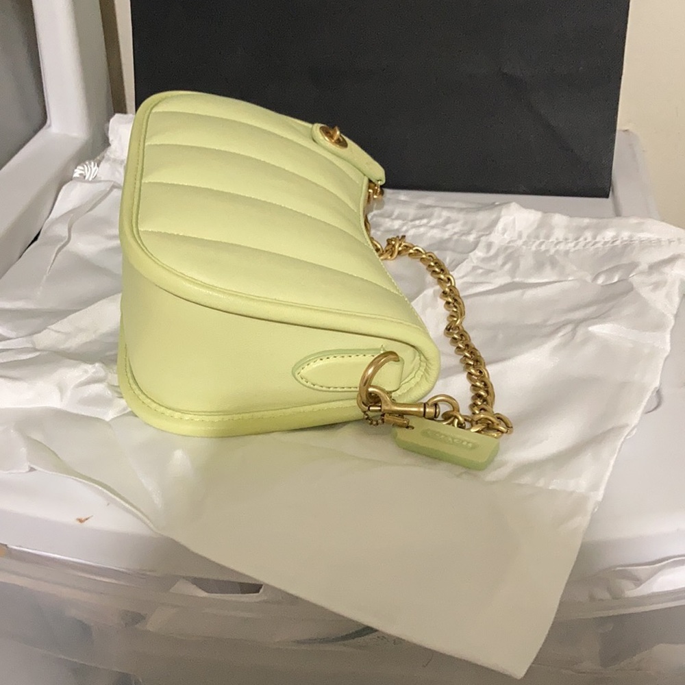 Coach quilted leather Swinger 20 B4/Pale Lime Shoulder bag - Picture 6 of 8
